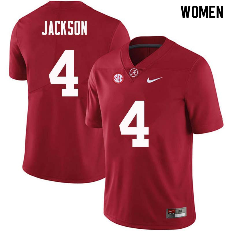 Women #4 Eddie Jackson Alabama Crimson Tide College Football Jerseys Sale-Crimson